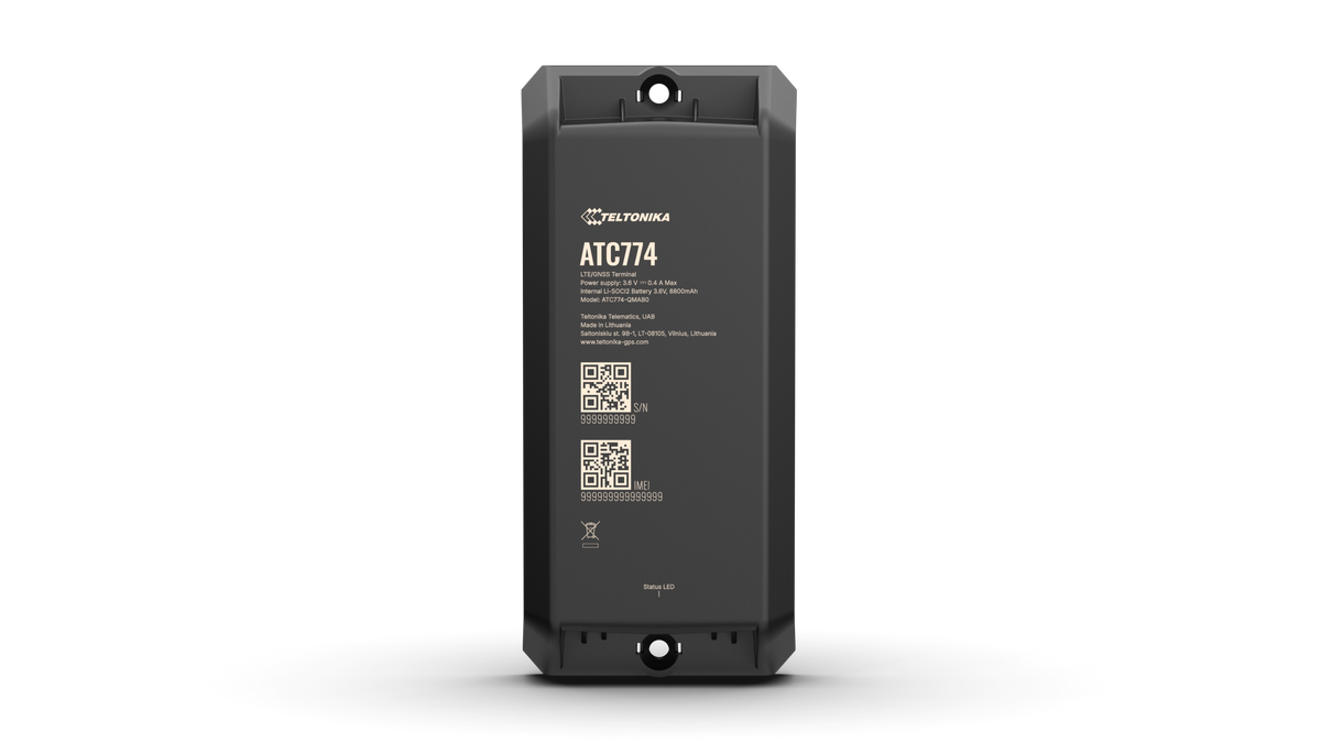 Teltonika ATC774 autonomous asset GPS tracker - side view