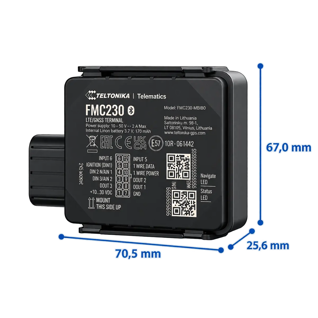 Teltonika FMC230 (LATAM) 4G LTE Cat 1 IP67 Hardwired GPS Tracker