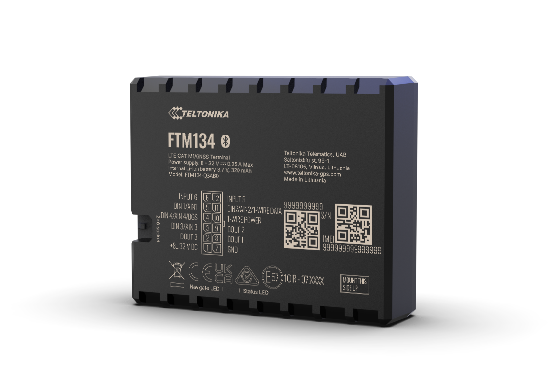 Teltonika FTM134 hardwired GPS tracker - side view