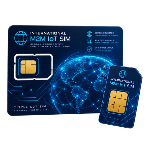 XTRACK International M2M IoT SIM card and 500MB prepaid data kit for GPS trackers with multi-carrier roaming across Canada, USA, and worldwide
